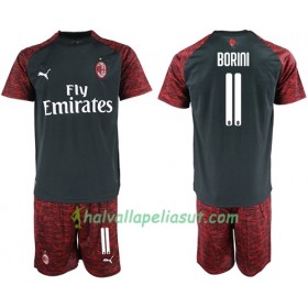 Jalkapallo Pelipaidat AC Milan Borini 11 Lasten 3 Paita 2018-2019 Lyhythihainen